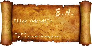 Eller Adrián névjegykártya